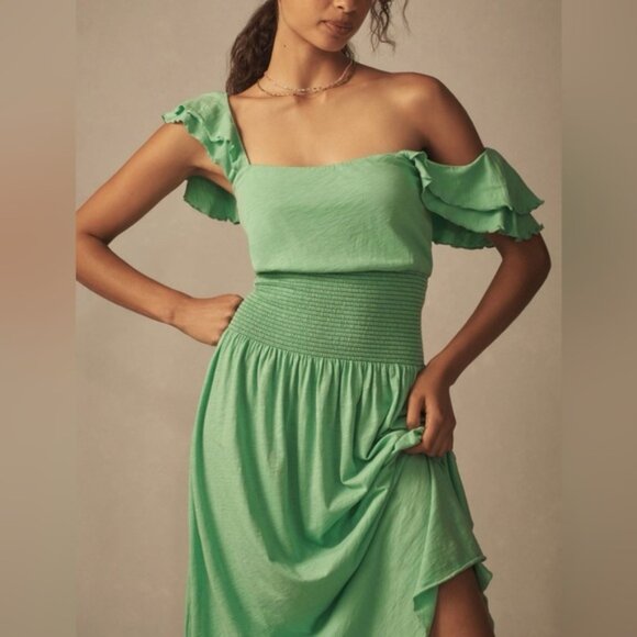 NWT Size L  Nation LTD Brittini SmockedWaist Midi Dress - Picture 4 of 16